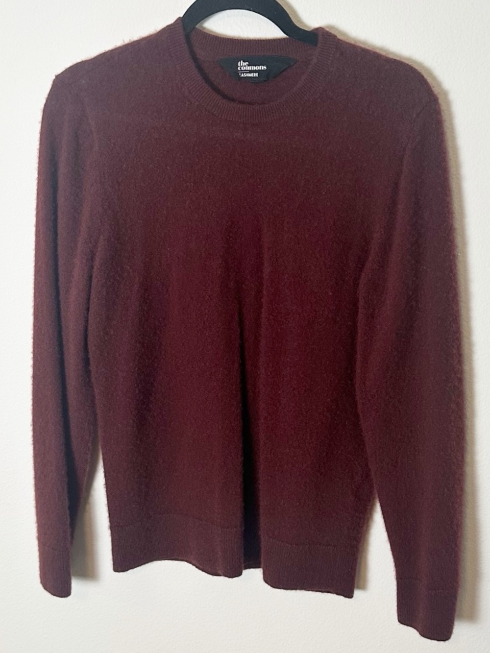 The Commons 100% Cashmere Crewneck Sweater Burgundy Red Brown Medium